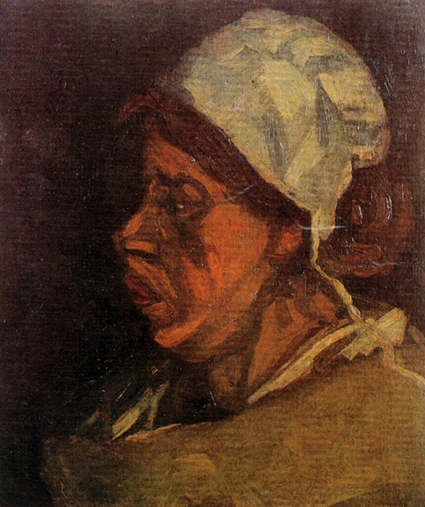 Картина Ван Гога Портрет крестьянки в белом чепце 1885
